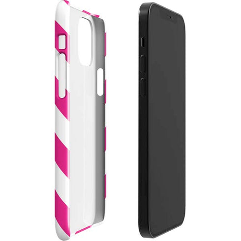 Pink and White Geometric Stripes iPhone 12 Mini Lite Case