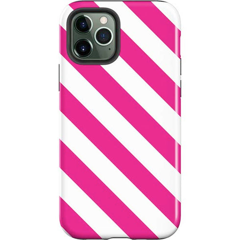 Pink and White Geometric Stripes iPhone 12 Pro Max Impact Case