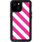 Pink and White Geometric Stripes iPhone 13 Mini Waterproof Case