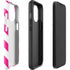 Pink and White Geometric Stripes iPhone 13 Pro Max Impact Case