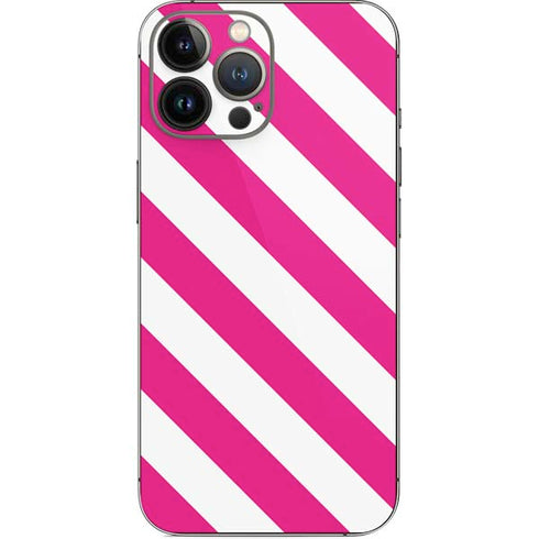 Pink and White Geometric Stripes iPhone 13 Pro Max Skin