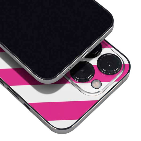 Pink and White Geometric Stripes iPhone 13 Pro Skin