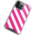 Pink and White Geometric Stripes iPhone 14 Pro Clear Case