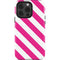 Pink and White Geometric Stripes iPhone 14 Pro Impact Case