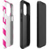 Pink and White Geometric Stripes iPhone 14 Pro Impact Case