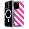 Pink and White Geometric Stripes iPhone 15 Pro MagSafe Case