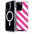 Pink and White Geometric Stripes iPhone 15 Pro MagSafe Case