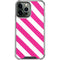 Pink and White Geometric Stripes iPhone 14 Pro Max Clear Case