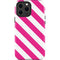 Pink and White Geometric Stripes iPhone 15 Pro Max Impact Case