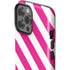 Pink and White Geometric Stripes iPhone 15 Pro Max Impact Case