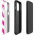 Pink and White Geometric Stripes iPhone 14 Pro Max Impact Case