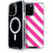 Pink and White Geometric Stripes iPhone 14 Pro Max MagSafe Case