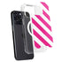 Pink and White Geometric Stripes iPhone 15 Pro Max MagSafe Case