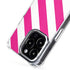 Pink and White Geometric Stripes iPhone 14 Pro Max MagSafe Case