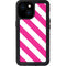 Pink and White Geometric Stripes iPhone 15 Waterproof Case