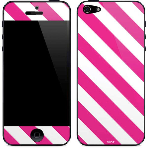 Pink and White Geometric Stripes iPhone 5/5s/5SE Skin