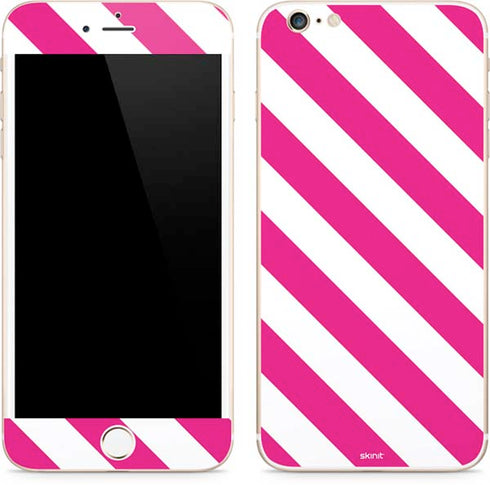 Pink and White Geometric Stripes iPhone 6/6s Plus Skin