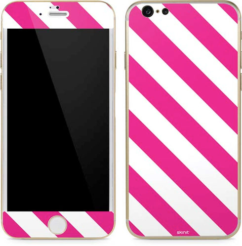 Pink and White Geometric Stripes iPhone 6/6s Skin