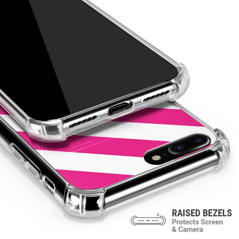 Pink and White Geometric Stripes iPhone 7/8 Plus Clear Case