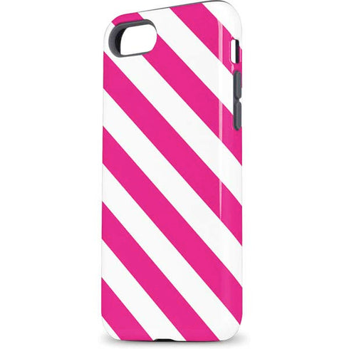 Pink and White Geometric Stripes iPhone 7 Pro Case