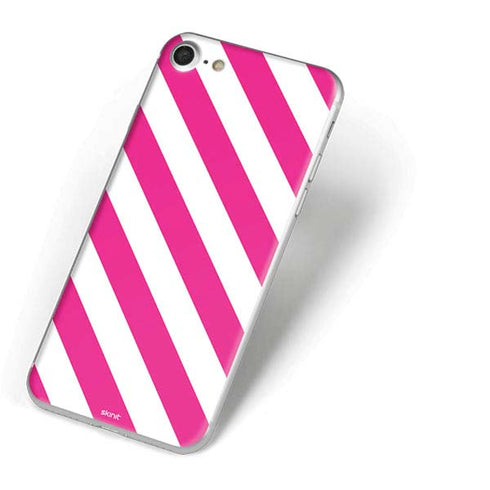 Pink and White Geometric Stripes iPhone 7 Skin