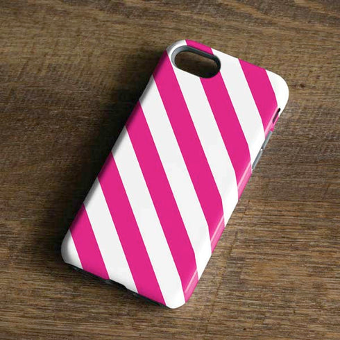 Pink and White Geometric Stripes iPhone 8 Pro Case