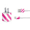 Pink and White Geometric Stripes iPhone Charger (5W USB) Skin