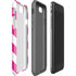Pink and White Geometric Stripes iPhone SE (2nd & 3rd Gen) Pro Case