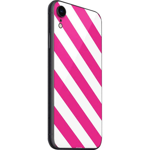 Pink and White Geometric Stripes iPhone SE (2nd & 3rd Gen) Skin