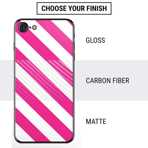 Pink and White Geometric Stripes iPhone SE (2nd & 3rd Gen) Skin