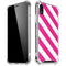 Pink and White Geometric Stripes iPhone XR Clear Case