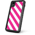 Pink and White Geometric Stripes iPhone XR Waterproof Case