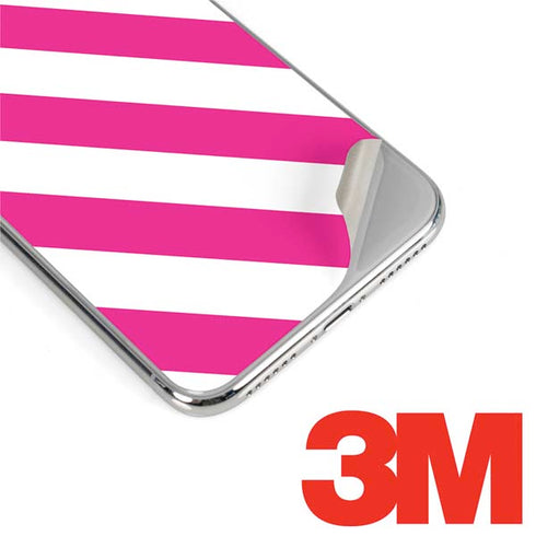 Pink and White Geometric Stripes iPhone XS Max Skin