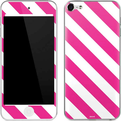 Pink and White Geometric Stripes Apple iPod Skin