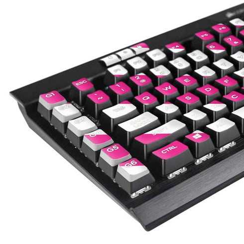 Pink and White Geometric Stripes K95 RGB PLATINUM Mechanical Gaming Keyboard Skin