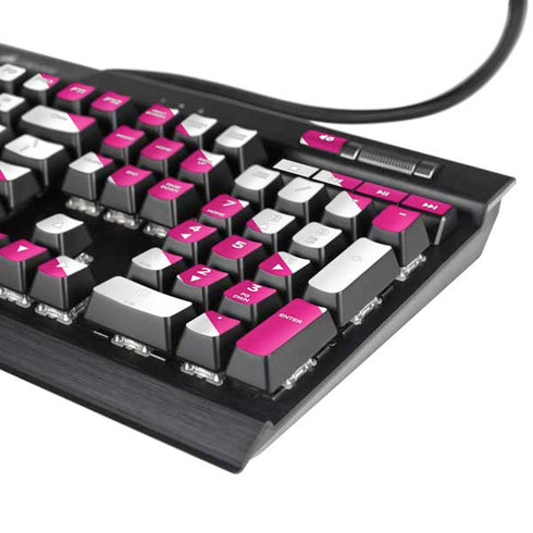 Pink and White Geometric Stripes K95 RGB PLATINUM Mechanical Gaming Keyboard Skin