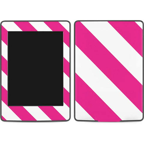 Pink and White Geometric Stripes Amazon Kindle Skin