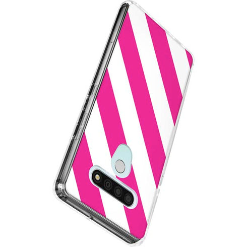 Pink and White Geometric Stripes LG Stylo 6 Clear Case