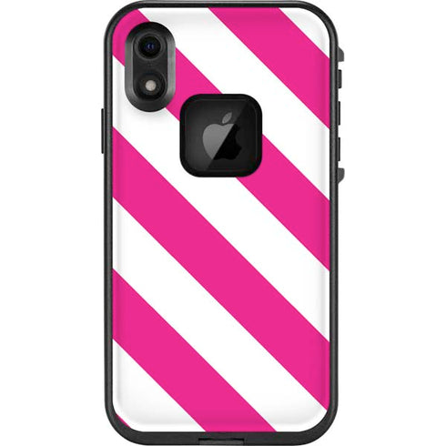 Pink and White Geometric Stripes LifeProof Fre iPhone Skin