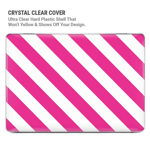 Pink and White Geometric Stripes MacBook Pro 16in (2019-20) Case plus Skin