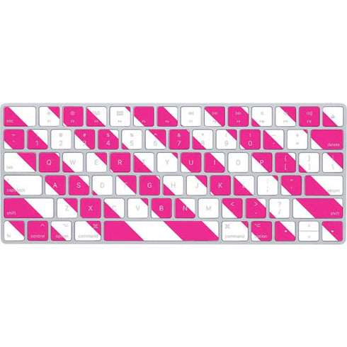Pink and White Geometric Stripes Magic Keyboard Skin