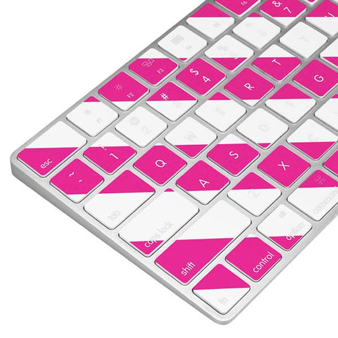 Pink and White Geometric Stripes Magic Keyboard Skin