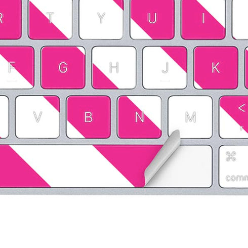 Pink and White Geometric Stripes Magic Keyboard Skin