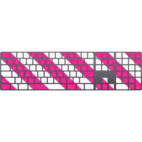 Pink and White Geometric Stripes Magic Keyboard with Numeric Keypad Skin