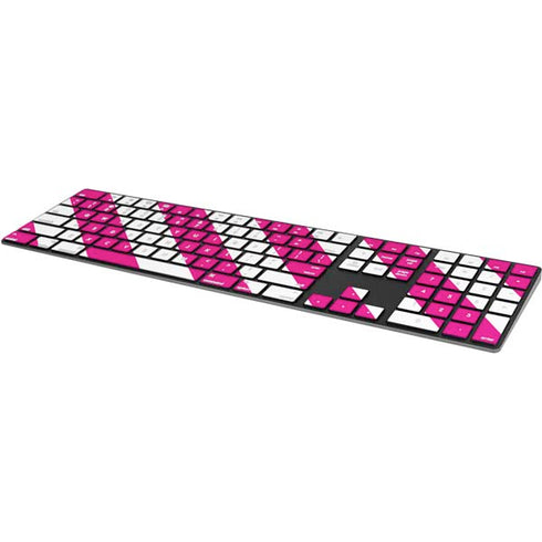 Pink and White Geometric Stripes Magic Keyboard with Numeric Keypad Skin