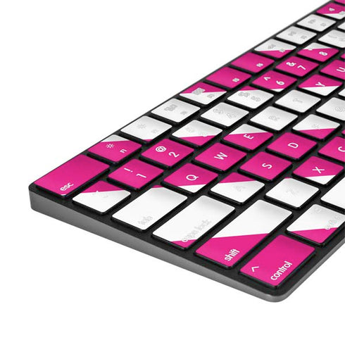 Pink and White Geometric Stripes Magic Keyboard with Numeric Keypad Skin