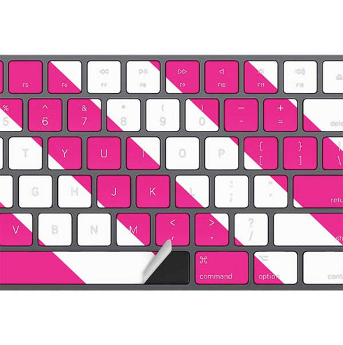 Pink and White Geometric Stripes Magic Keyboard with Numeric Keypad Skin