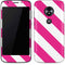 Pink and White Geometric Stripes Moto E5 Play Skin