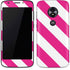 Pink and White Geometric Stripes Moto E5 Play Skin