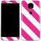 Pink and White Geometric Stripes Moto E5 Plus Skin